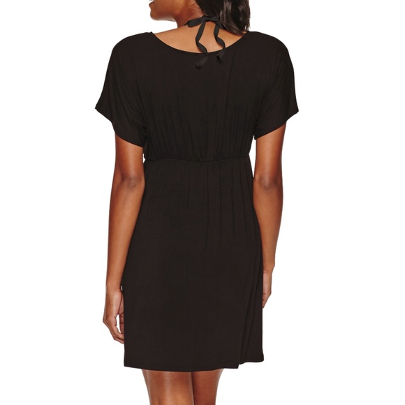 a.n.a Deep V-Neck Black Empire Cover-Up Kimono - Picture 2 of 2